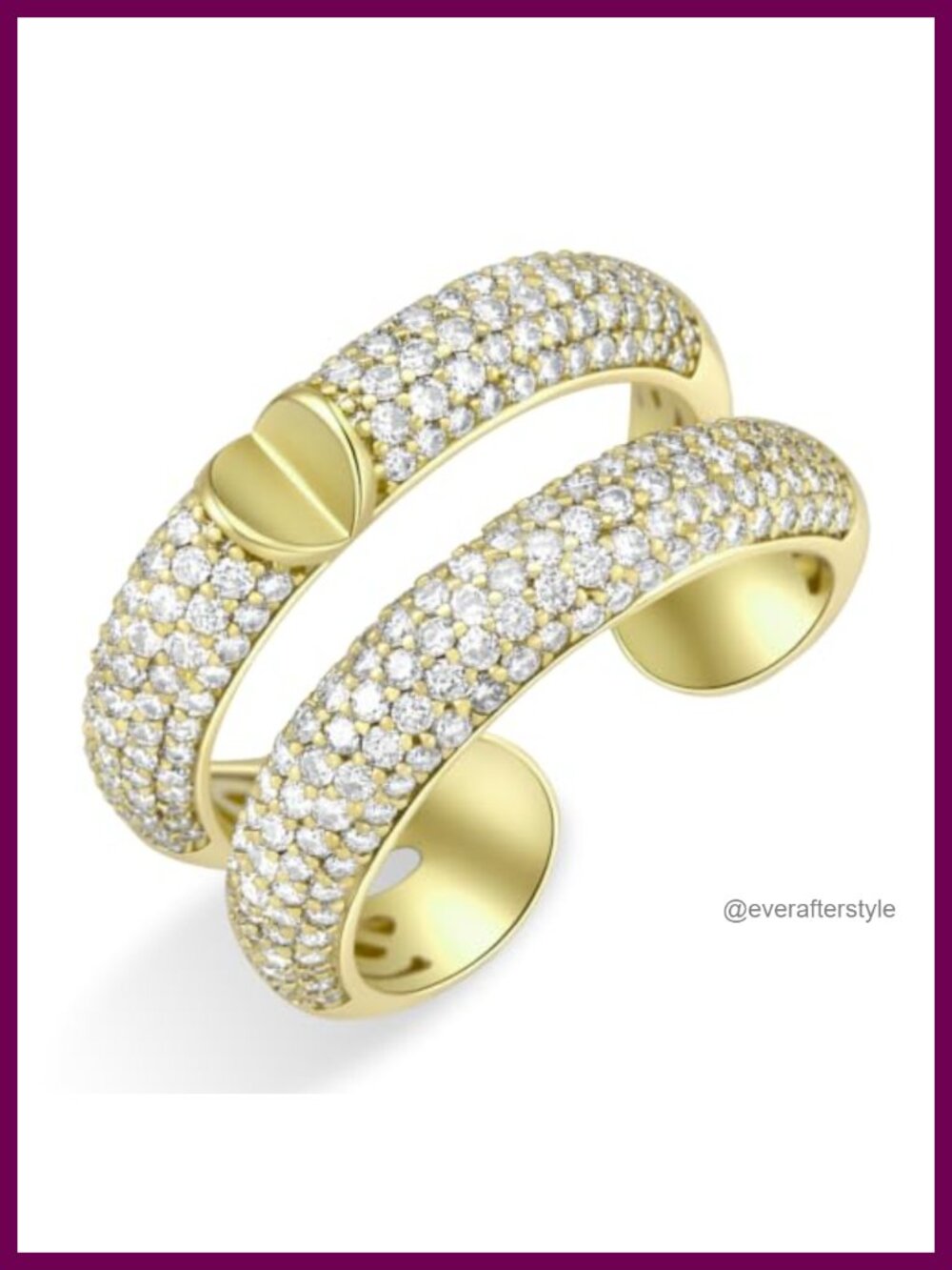 Moissanite Chunky Dome Ring Pavé Wide Band Stackable Ring